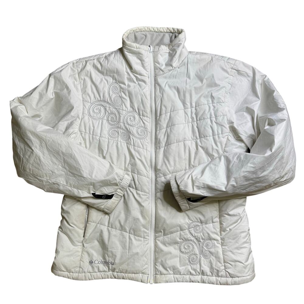COLUMBIA SPORTSWEAR VINTAGE WHITE M MEDIUM WOMENS JACKET WINTER INTERCHANGABLE